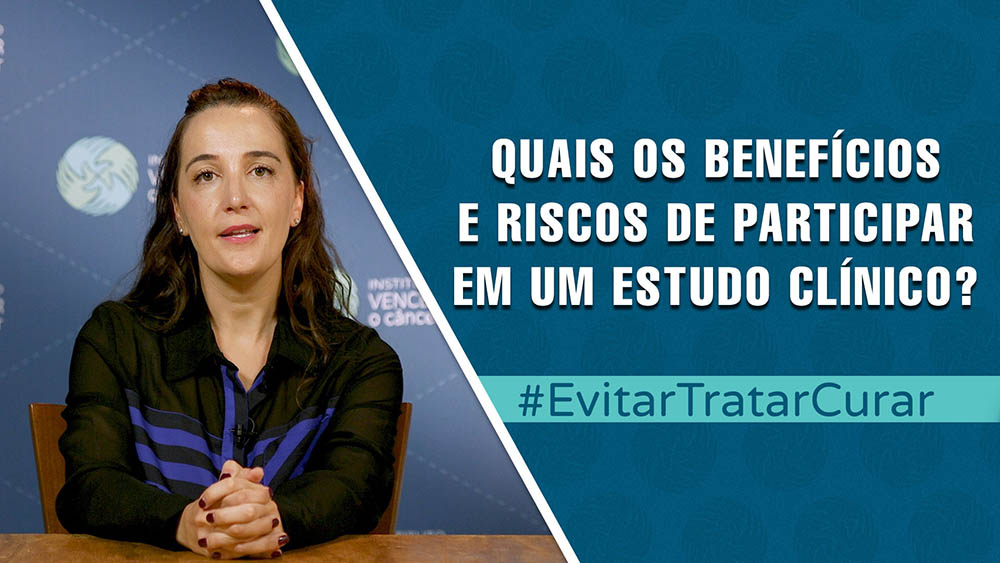 Dra. Graziela Dal Molin e texto "riscos e benefícios de participar de um estudo clínico".